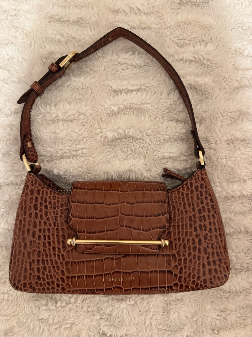Strathberry Multrees Croc Embossed Leather
